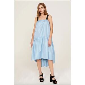 Adam Lippes x RTR Sleeveless Square Neckline High Low Swing Dress Size 14